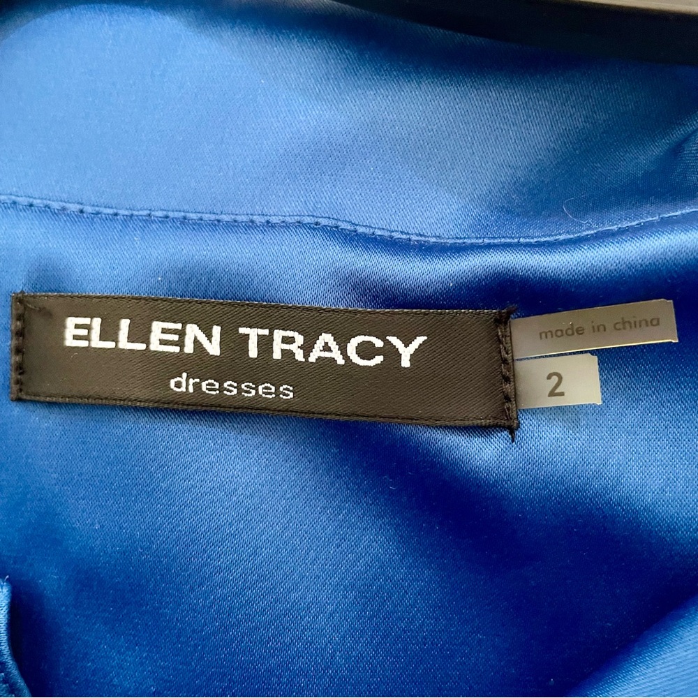 RARE NWT Ellen Tracy Vibrant Blue Pin Up 40’s Style Belted Dress Size: 2P - Picture 12 of 16